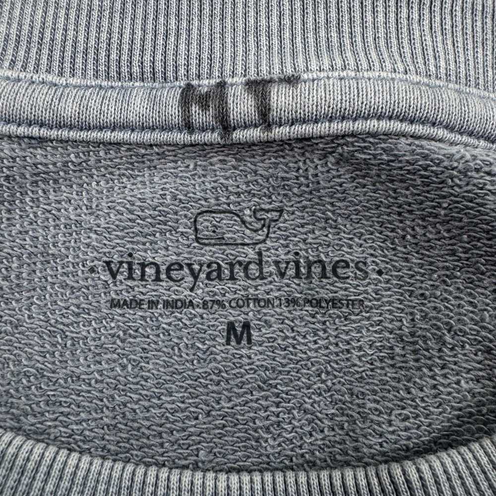 Vineyard Vines Men's Sweatshirt Graphic Logo Blue Medium Raglan Cotton Blend - Picture 6 of 7